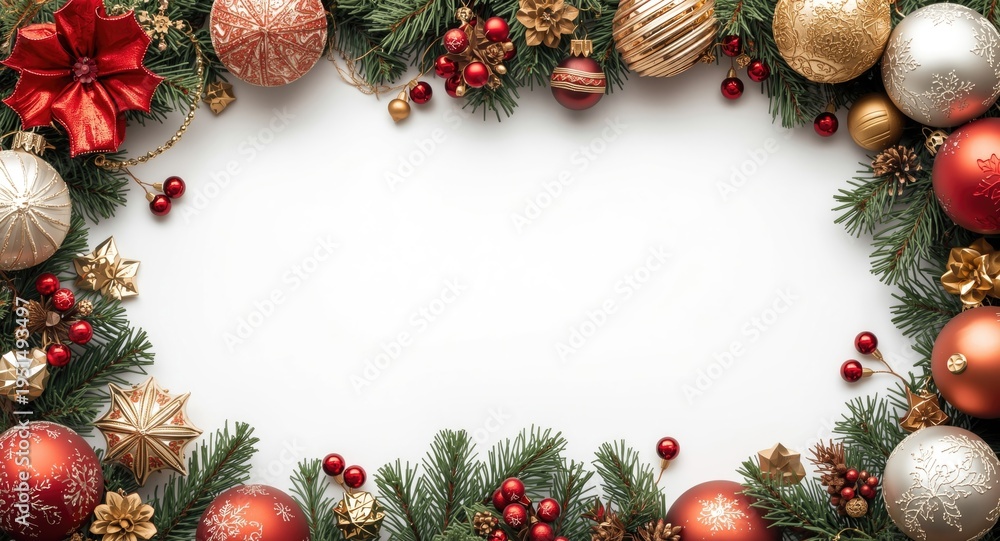 Obraz premium Ornament enriched holiday frame with decorative elements and copy space