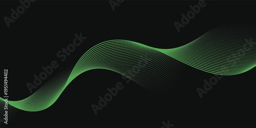Lime Green Wavy Lines on Dark Backdrop: A Serene and Dynamic Abstract Art Piece Showcasing Flowing Energy and Geometric Precision for Design and Technology Projects