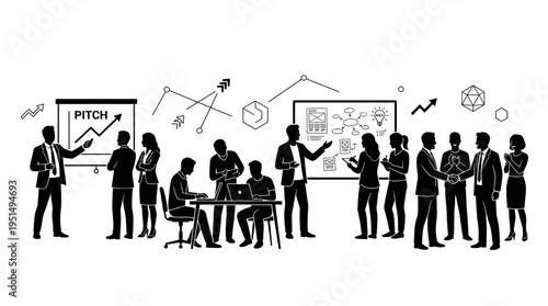 Business people discussing project ideas.