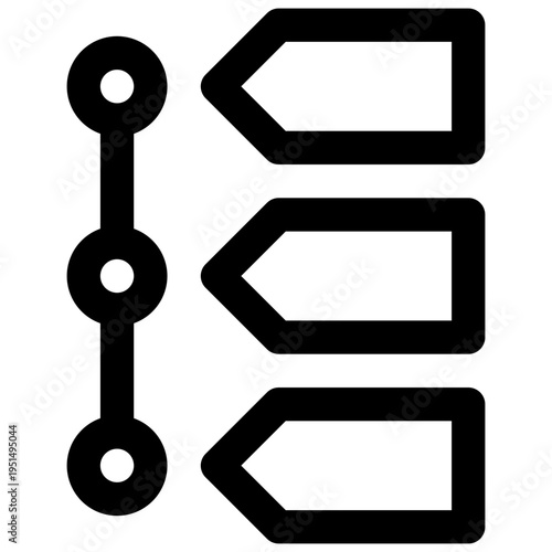 Vertical timeline. Editable stroke vector icon.