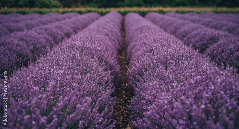 Obraz premium Fragrant purple lavender covering large outdoor space