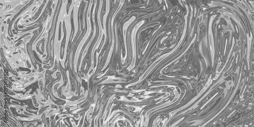 Monochromatic abstract liquid flow texture with smooth undulating lines and a metallic silver finish for sophisticated backgrounds and design applications