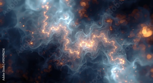 Dynamic fractal light texture background with layered luminous forms