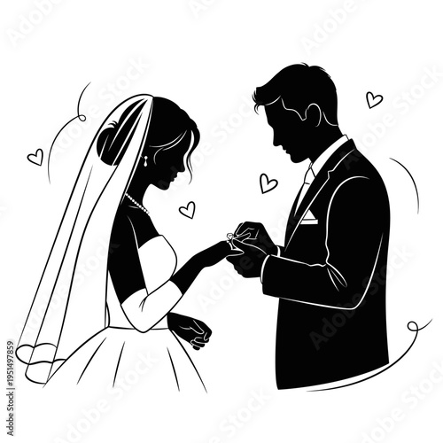 Bride and groom in love.