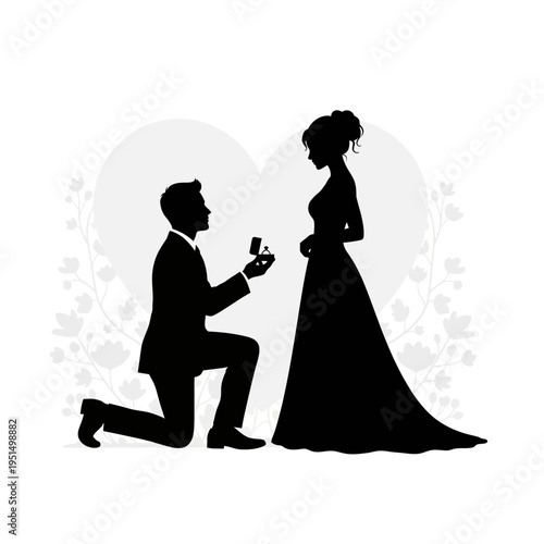 Man Proposing to Woman Silhouette.