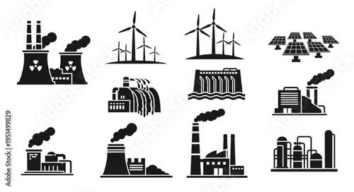 Diverse Energy Sources - Nuclear, Wind, Hydro, Solar, and Industrial Power.