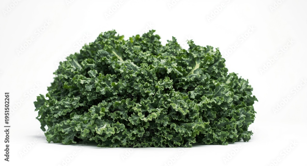 Obraz premium Organic kale leaves isolated over smooth white studio background