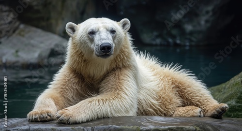 Polar bear in captivity displaying signs of seclusion