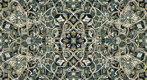 Intricate Islamic Geometric Pattern Design Element