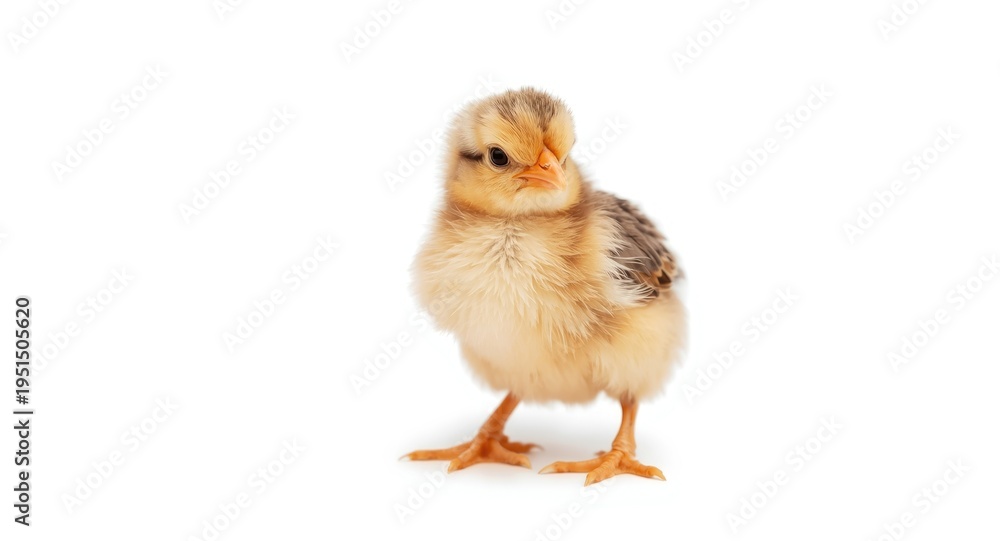 Obraz premium Joyful baby chick and egg shown on clean white background