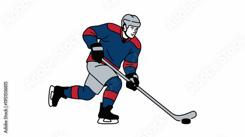A hockey player in motion on the ice rink