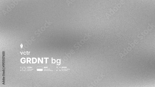 Abstract black and white vector background with high detailed noise texture and blurred gradient effect. Modern grayscale silver grainy overlay for industrial or brutalist design concepts.