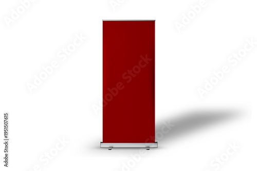 Vertical Roll Up Banner Mockup with Transparent Background and Smart Object