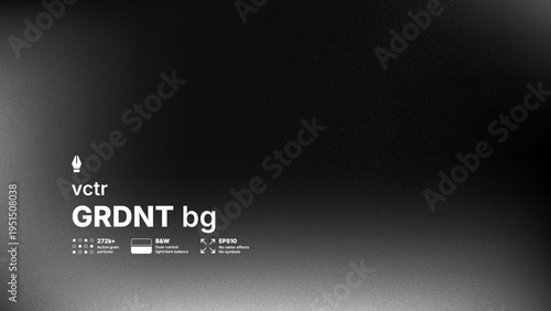 Abstract black and white vector background with high detailed noise texture and blurred gradient effect. Modern grayscale silver grainy overlay for industrial or brutalist design concepts.