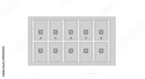 Nine Metal Lockers with Combination Locks.