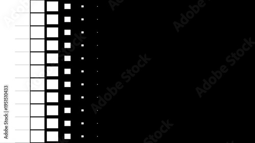 Abstract Pixel Grid Side Transition Animation Black and White with Geometric Technology Background. 4K