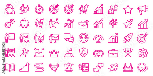 Business Workshop icons for web and mobile app. Containing team building, teamwork, coaching, meeting, managing, coaching, motivation. Consulting line icon set. advice, problem solving, solution, plan
