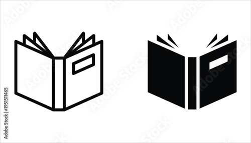 Book icon set. Vector illustration for web design. Isolated on white background.