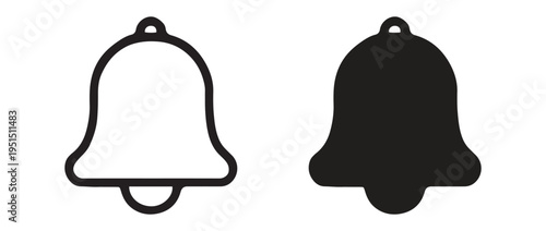 bell notification icons, notification alert symbols, ringing bell signs, alarm bell icons, minimalist bell vector, solid and outline bells, isolated bell graphics, digital alert symbols, reminder bell