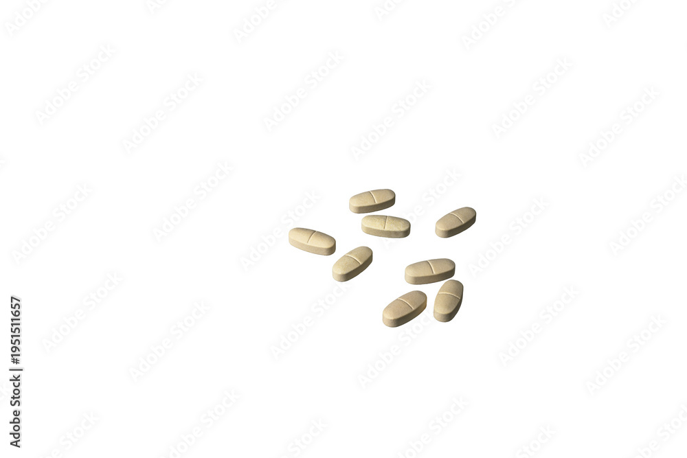 Foto Beige tablets isolated on transparent background