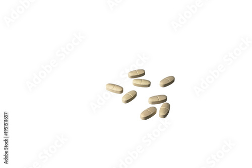 Tableau sur toile Beige tablets isolated on transparent background