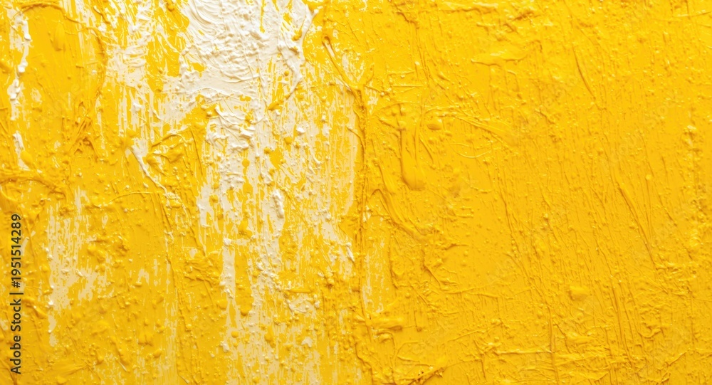 Naklejka premium Palette knife oil painting with textured background and bold yellow white brushwork