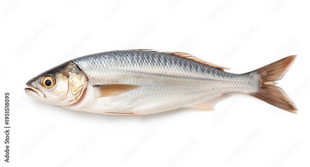 Obraz premium Iodine enriched fresh herring fish high in omega 3 on white surface