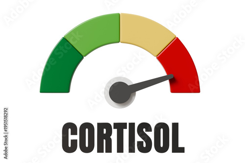 Canvastavla 3d cortisol meter icon