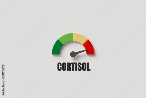 Canvastavla 3d cortisol meter icon