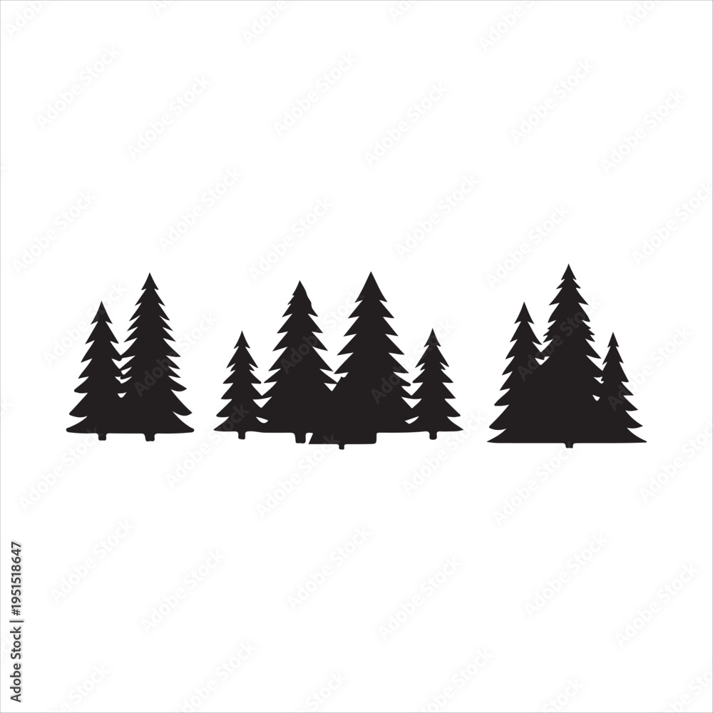 Obraz premium forest vector silhouette line art logo design concept illustration idea