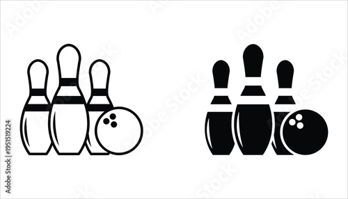Bowling icon set. Bowling icon vector design template for web design, app, and UI.