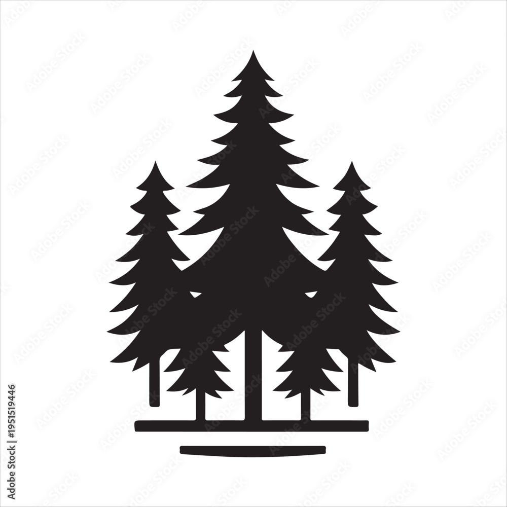 Obraz premium forest vector silhouette line art logo design concept illustration idea