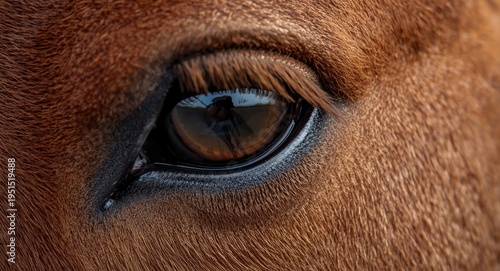 macro shot of a horse eye showing intricate textures and reflections