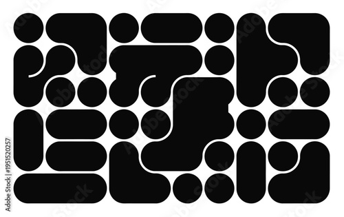 Metaball Background with Black Liquid Connected Circle Dots