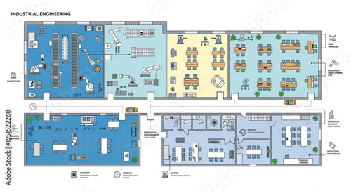 Detailed Floor Plan of a Modern Office Building Layout.