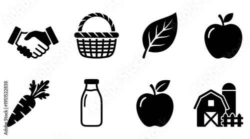 set of vector icons of nature