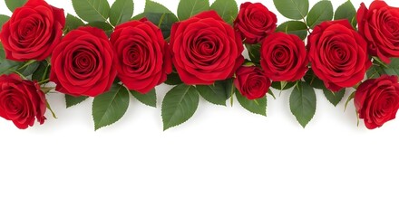 Red roses clipart border romantic floral design elements