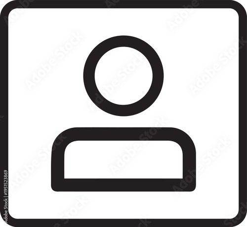 A silhouette of a person in a square icon