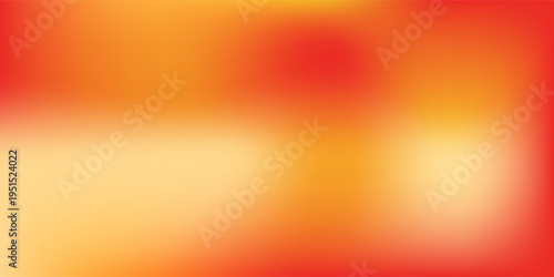 Warm orange yellow red gradient background. Autumn colored blurred wallpaper. Fall smooth gradation backdrop for banner, poster, leaflet, brochure, booklet. EPS 10