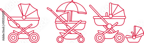 Evolution of stroller designs with accessories for infant mobility and comfort