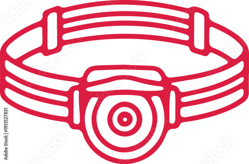 Stylish red headband with a circular centerpiece design