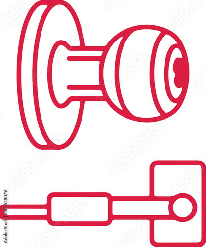 Medical equipment consisting of an otoscope and tuning fork