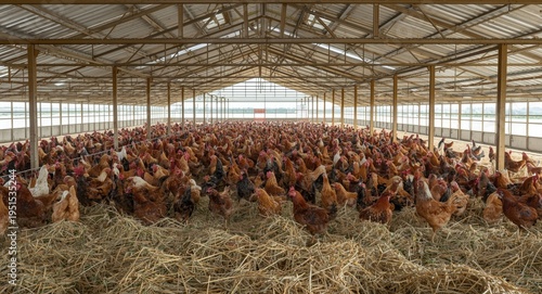 Poultry farm integrating chicken breeding with sustainable feed management