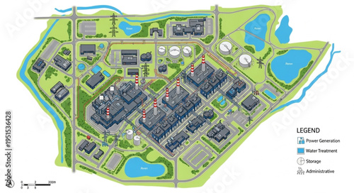 Detailed Aerial View of a Planned Urban Development with Green Spaces.