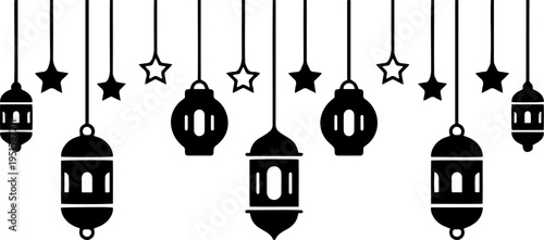 Hanging Stars and Lanterns Decoration