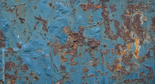 Wallpaper Mural Close up view of rusted blue metal texture with weathered surface abstract backdrop Torontodigital.ca