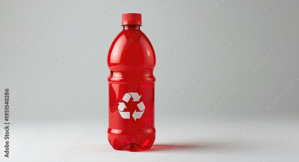 Obraz premium Red plastic bottle preform designed for recycling process