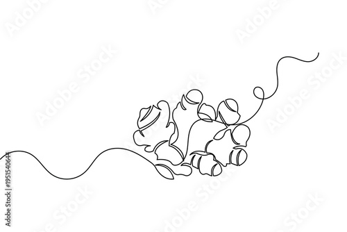 Ginger continuous one line drawing minimalist style isolated outline vector illustration