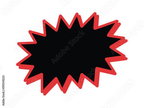 Sale Banner Blank Tag with Pop Art Starburst Bubble