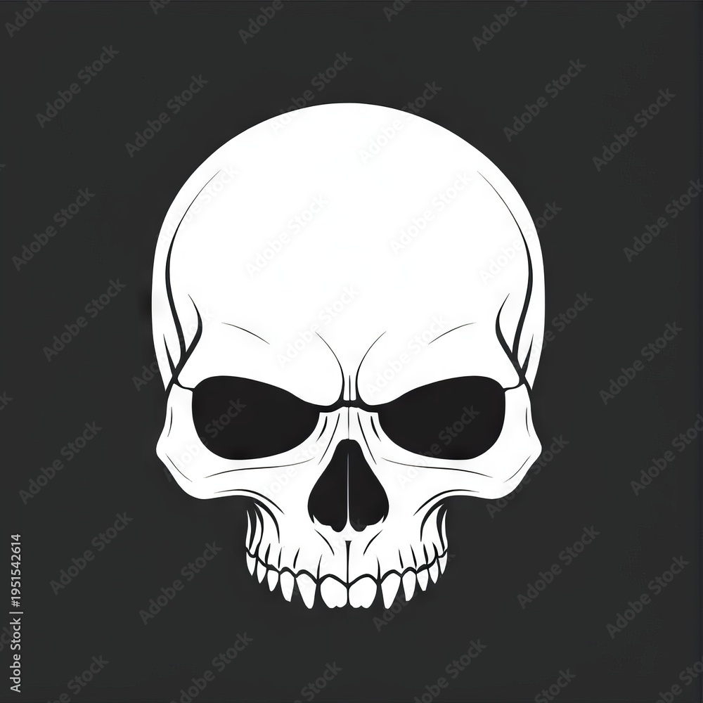 Obraz premium Vector Illustration of a Skull with Dripping Ink